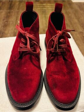 INC International Concepts Men's Red Suede Chukka Boots
